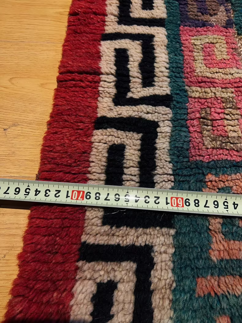 Vintage Tibetan Wool Handmade Tapestry | Traditional 卍 Pattern, unique piece