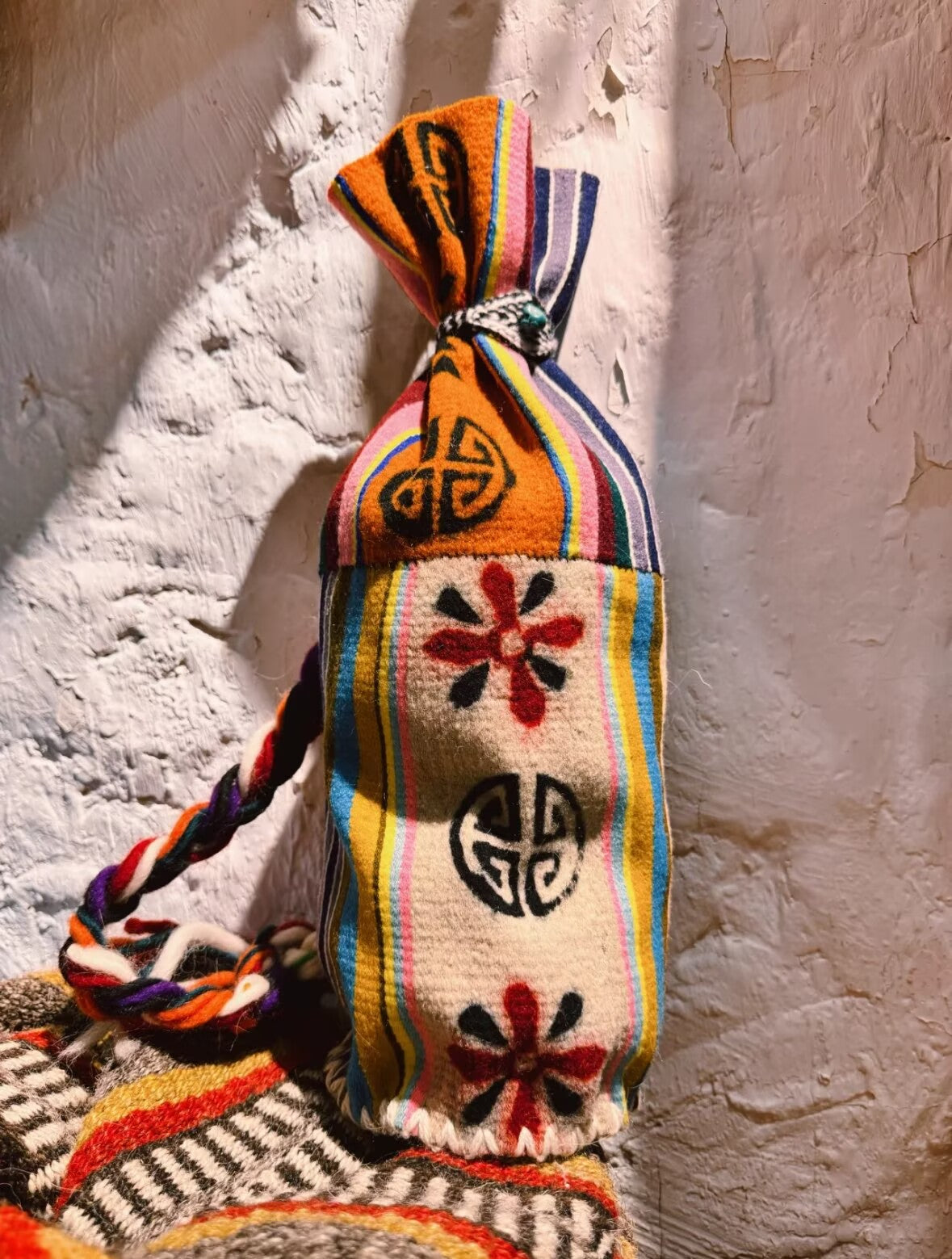 Handmade Tibetan Rainbow Tsampa Amulet Bag | Unique piece