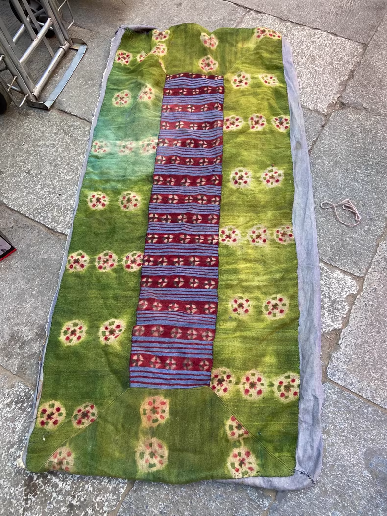 Very Old Tibetan Wool Handmade Tapestry | Traditional Pattern, unique piece