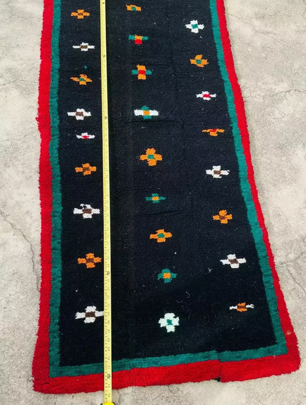 Vintage Tibetan Yak Wool Handmade Tapestry | Traditional Pattern, unique piece