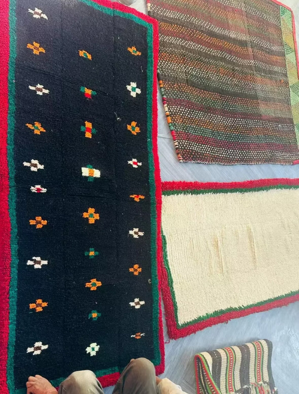 Vintage Tibetan Yak Wool Handmade Tapestry | Traditional Pattern, unique piece