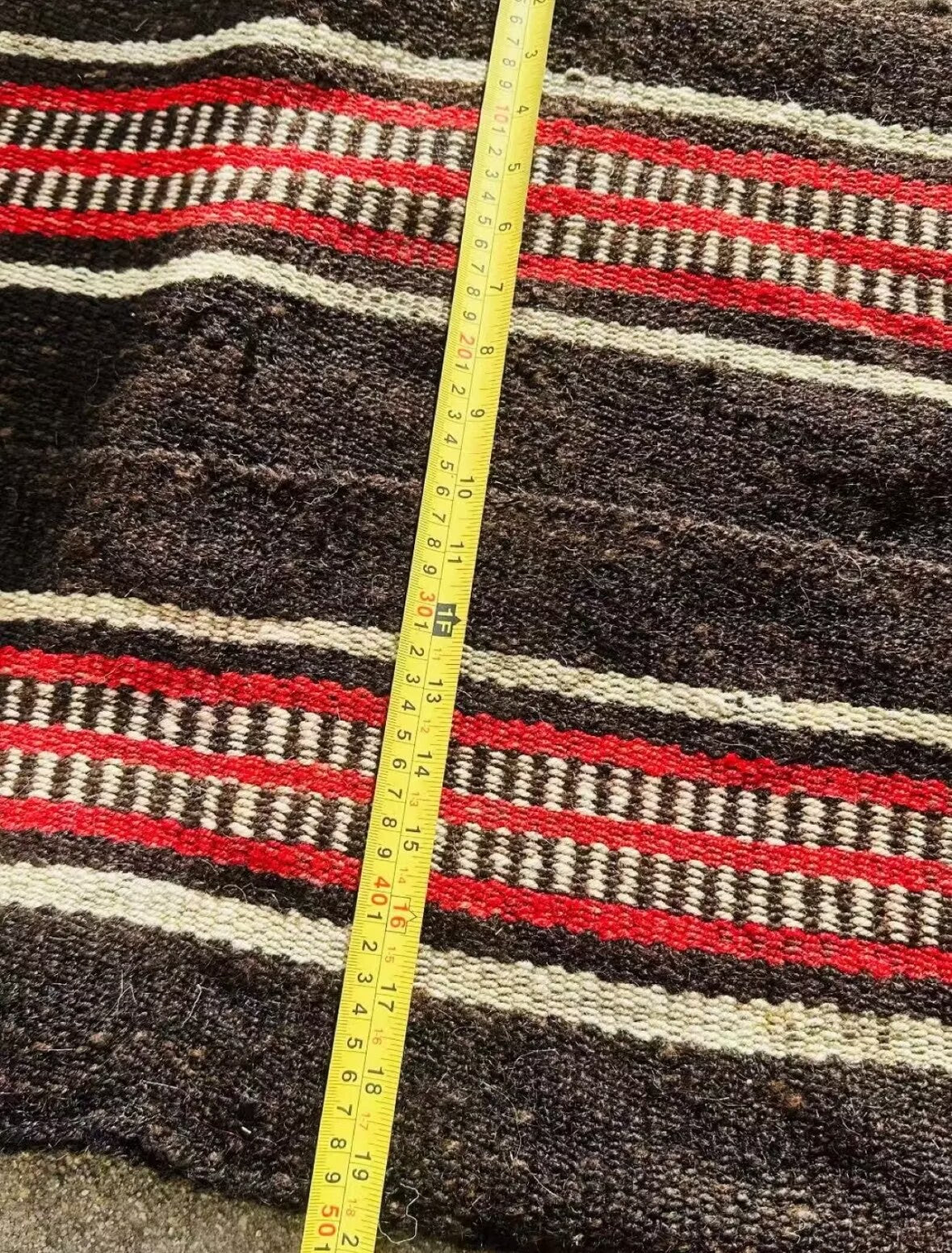 Vintage Tibetan Yak Wool Handmade Blanket | Traditional Pattern Throw, unique piece
